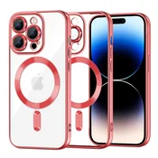 Ovitek Techsuit Luxury Crystal MagSafe za iPhone 14 Pro - rdeč