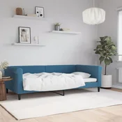 shumee vidaXL Kavč z ležiščem moder 100x200 cm oblazinjen z žametom