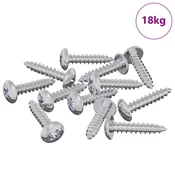 Vidaxl Leseni vijaki 10976 szt. srebrna Jeklo