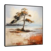 Canvas Slika na platnu Pored Dunava, Sa ramom, 60 x 60 cm, Crni
