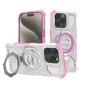 Hibridna maska Carbon Shield Pro za iPhone 15 Pro - pink transparent