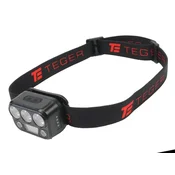 EG Naglavna svetilka COB LED, 200 lm, aktivirana z gibi, 650 mAh, baterija USB-C