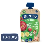 Nutrino Organic Pauc, Jabuka, banana, malina i pirinac, 100g, 10 komada