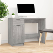 vidaXL Pisalna miza siva sonoma 100x50x75 cm konstruiran les