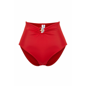 Trendyol High Waist Hipster Bikini Bottom with Red Accessories