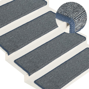 Prostirke za stepenice 15 kom 65x21x4 cm svijetlo sive i plave pravokutne rubove