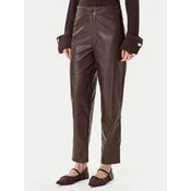 TWINSET Hlače iz umetnega usnja 252TP2091 Rjava Straight Fit