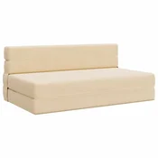 Vidaxl Zložljiv kavč postelja Krem 152 x 86,5 x 60 cm Blago