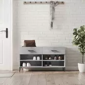 Vidaxl vidaXL Klop s prostorom za čevlje betonsko siva 102x35x55 cm