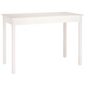 Vidaxl Jedilna miza bela 110x55x75 cm trdna borovina