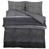 Vidaxl Posteljnina temno sivo 240x220 cm bombaž