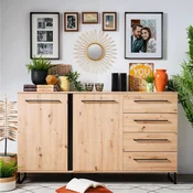 Homestyle4U Komoda, 159x92,5x42 cm, rjava
