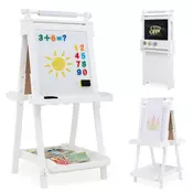 Northix Nastavljivo otroško stojalo z belo in magnetno tablo, 106-126 cm