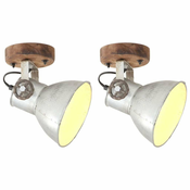 Industrijske zidne/stropne svjetiljke 2kom srebrne 20x25 cm E27
