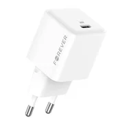 FOREVER Forever, Hitri stenski polnilnik USB-C 30W Power Delivery GaN, Bela, (5000213702)