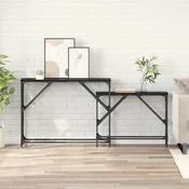vidaXL Konzolna miza 2 pcs Črna Orehovina 100 x 28 x 75 cm