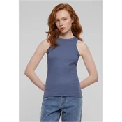 Womens Racer Back Rib Tank Top - Blue