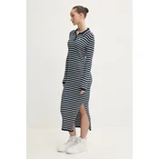 Obleka s primesjo volne Tommy Jeans mornarsko modra barva, DW0DW19476