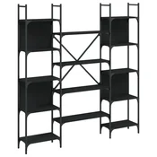 Police za knjige crne 155,5 x 24 x 166,5 cm konstruirano drvo