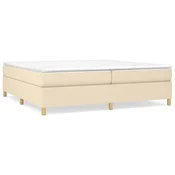 Vidaxl Posteljni okvir z vzmetmi krem 200x200 cm blago