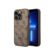 GUESS Maska za iPhone 14 Pro 4G, Double Card Triangle, Braon