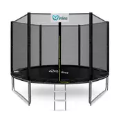 INLEA PREMIUM Jump Trampolin 305 cm z zunanjo varnostno mrežo – črna