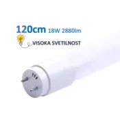 HEDA LED cevna sijalka T8 G13 120cm 6500k 18W 2880lm steklena