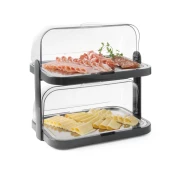 Rolltop Predstavitveni Pladenj s Pokrovom, Dvojni, 440x320x440mm