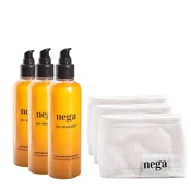Nega Cosmetics Komplet 3xTan revolution, 100% naravni fluid za hitrejšo naravno porjavitev in 3xtrak za zaščito las, vegansko olje za sončenje, krema za sončenje, gladka koža, prijeten vonj, 3x150 ml, NegatanPaket