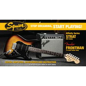 FENDER SQ AFFINITY SERIES STRAT BSB HHS S FENDER FRONTMAN 15G OJAČEVALCEM