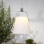 STAR TRADING Solia LED solarna viseča svetilka, O 28 cm - bela, srebrna - Plastika