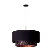 Duolla - Luster na sajli NANTES 1xE27/15W/230V precnik 45 cm crna/bakarna