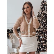 Sweter damski rozpinany FUZZY kamelowy Dstreet