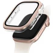 shumee Ovitek za Apple Watch Series 10 UNIQ iz kaljenega stekla, rožnato zlato