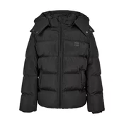 Puffer Boys Jacket with Hood Black