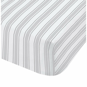 Sivo-bijela pamucna posteljina Bianca Check And Stripe, 90 x 190 cm