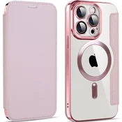 Overboard Ovitek za iPhone 14 Pro, RFID denarnica MagSafe z zaščito kamere, roza