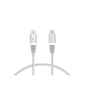 Ksix ultrahiter kabel USB-C na Lightning, 60W, pleten, ojačani konci, 2m, beli