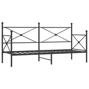 Vidaxl Dnevna postelja brez vzmetnice črna 75x190 cm jeklo