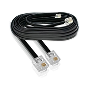 Cabletech telefonski kabel, ploščat, 15 m, črn, PA51-15BL