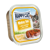 Happy Cat Duo koščki mesa s pašteto - Govedina in kunec 6 x 100 g