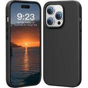shumee SILIKONSKI OVITEK APPLE IPHONE 14 PRO ČRN Z PODLOGO IZ MIKRO VLAKEN