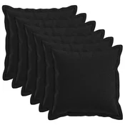 vidaXL Blazina z blazino HOUTEN 6 kos Črna Lažni lanu