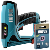 NOVUS Električni spenjalnik Novus Tools J-151 set + 1200 ploščatih žičnih sponk - profesionalni spenjalnik za pritrjevanje folij in okrasnih trakov - dolžina sponk 6 - 14 mm in žeblji 16 mm Novus, (21507330)