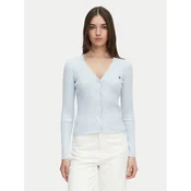 Calvin Klein Jeans Pletena jopica LV047G339G Svetlo modra Slim Fit