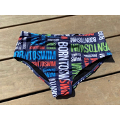 Mens swimsuit borntoswim logo brief navy xxl