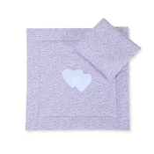 shumee Posteljnina za voziček z odejo in polnilom za vzglavnik - Pink Meadow Hearts
