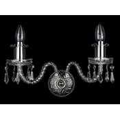 Casa Padrino luxury baroque double wall lamp silver 30 x 18 x H. 20 cm - Baroque style wall lamp with crystal hangings - Baroque lights - Noble & magnificent