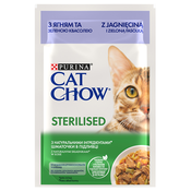 Ekonomično pakiranje Cat Chow 52 x 85 g – Sterilised janjetina i zelene mahune