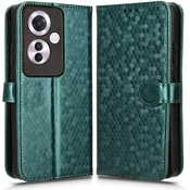 GS Ovitek za Oppo Reno 11F 5G, denarnica v obliki rombov, zelen